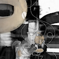 Sunday Morning Large Modern Black And White Abstract Painting